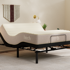 The Adjustable Base with a Birch mattress on top 