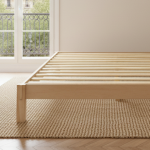 The natural Madison Bed Frame in a bedroom scene 
